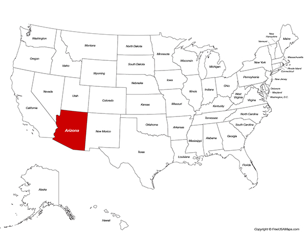 Printable Map of Arizona with Cities - Arizona Location On The Us Map 