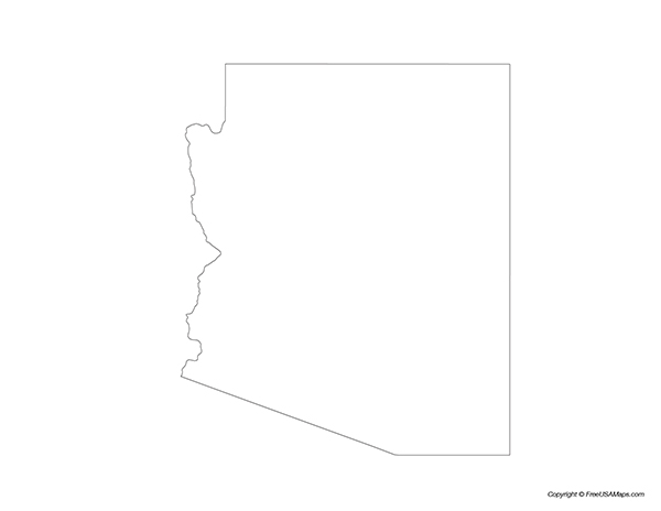Printable Map of Arizona with Counties - Arizona State Outline 