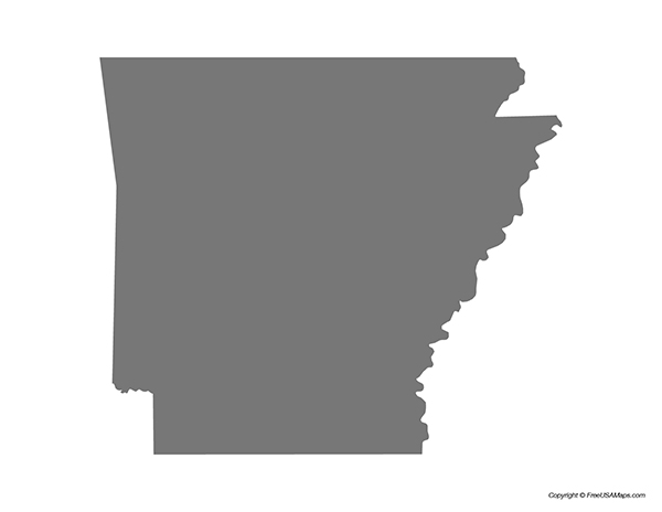Free Printable State Maps of Arkansas - Arkansas State Shape 