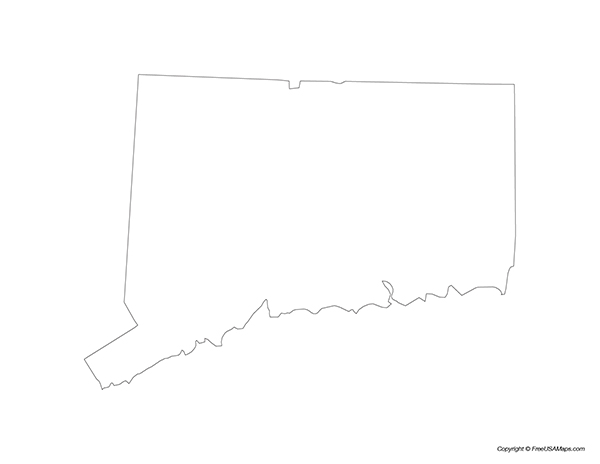 Free Printable State Maps of Connecticut - Connecticut State Outline 