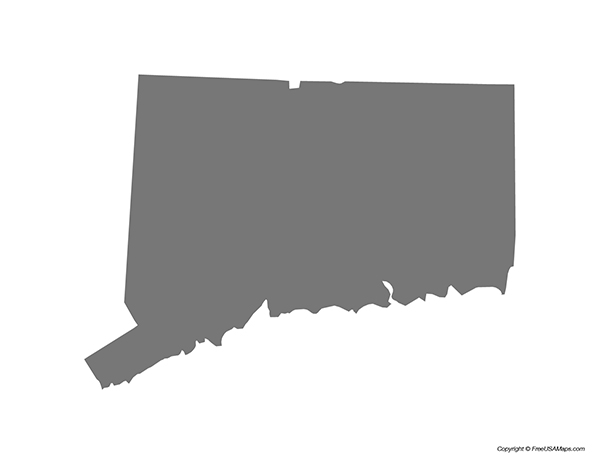 Free Printable State Maps of Connecticut - Connecticut State Shape 