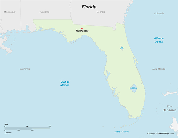 Printable Map of Florida with Capital - Florida With Capital 