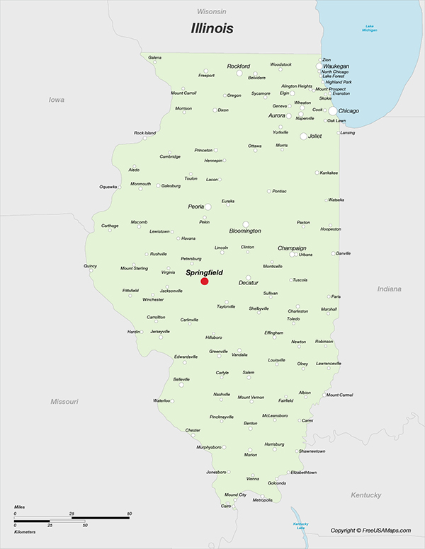 Illinois with Cities