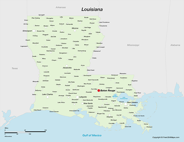Louisiana with Cities