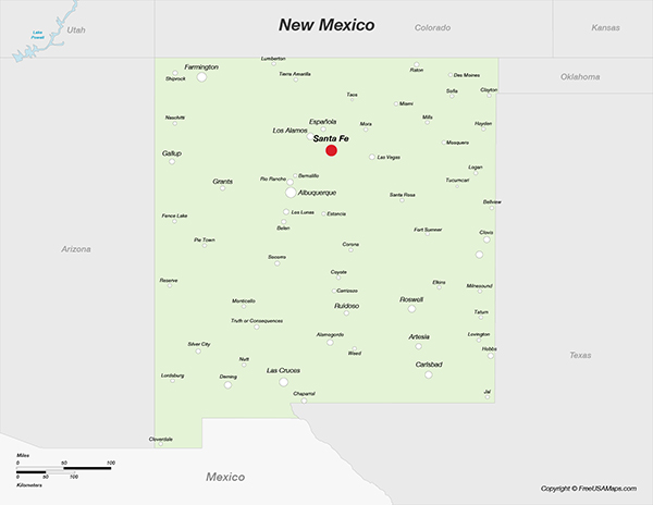 New Mexico with Cities