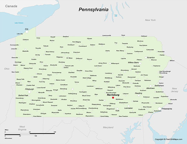 Pennsylvania with Cities