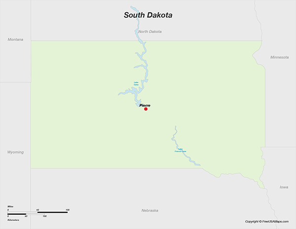 South Dakota with Capital