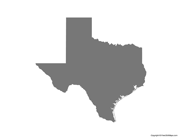Free Printable State Maps of Texas - Texas State Shape