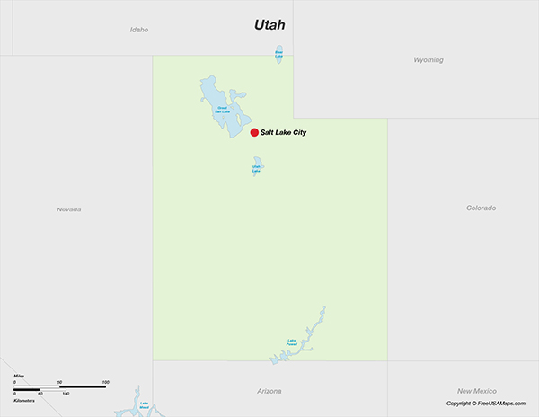 Printable Map of Utah with Cities | Free USA Maps
